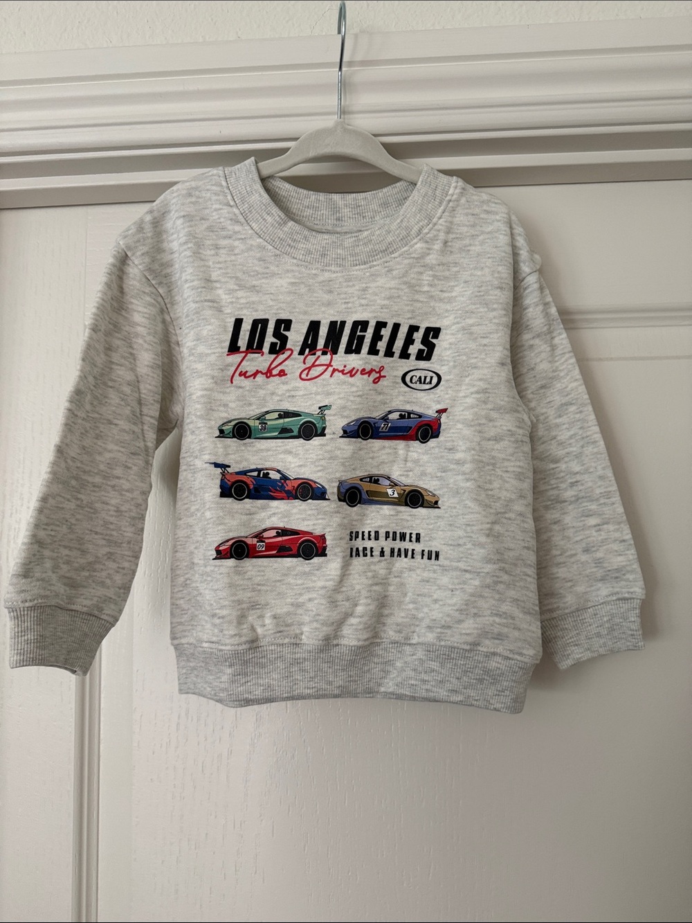 H&M LA Turbo Drivers Graphic Crewneck Sweatshirt - Heather Gray
